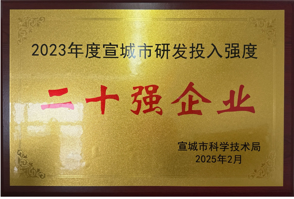 宣城市研发投入强度二十强企业